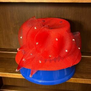 Vintage red church hat gently used